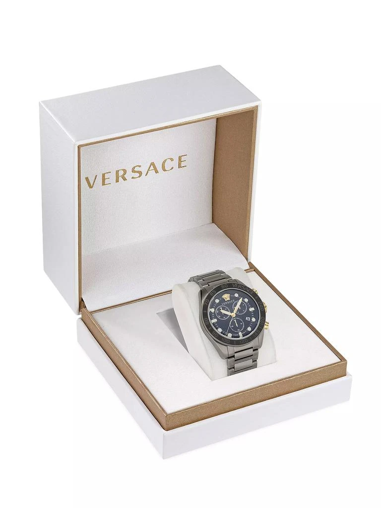 Versace Unisex Greca Dome Chrono Gunmetal Stainless Steel Watch 5