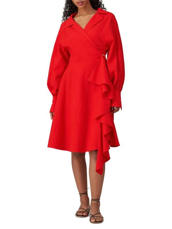 ADEAM Textured Wrap Dress 1