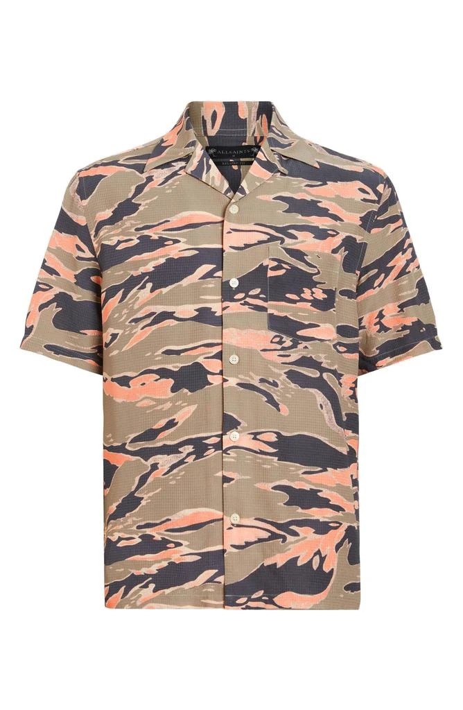 ALL SAINTS Solar Camo Short Sleeve Ripstop Button-Up Shirt 4