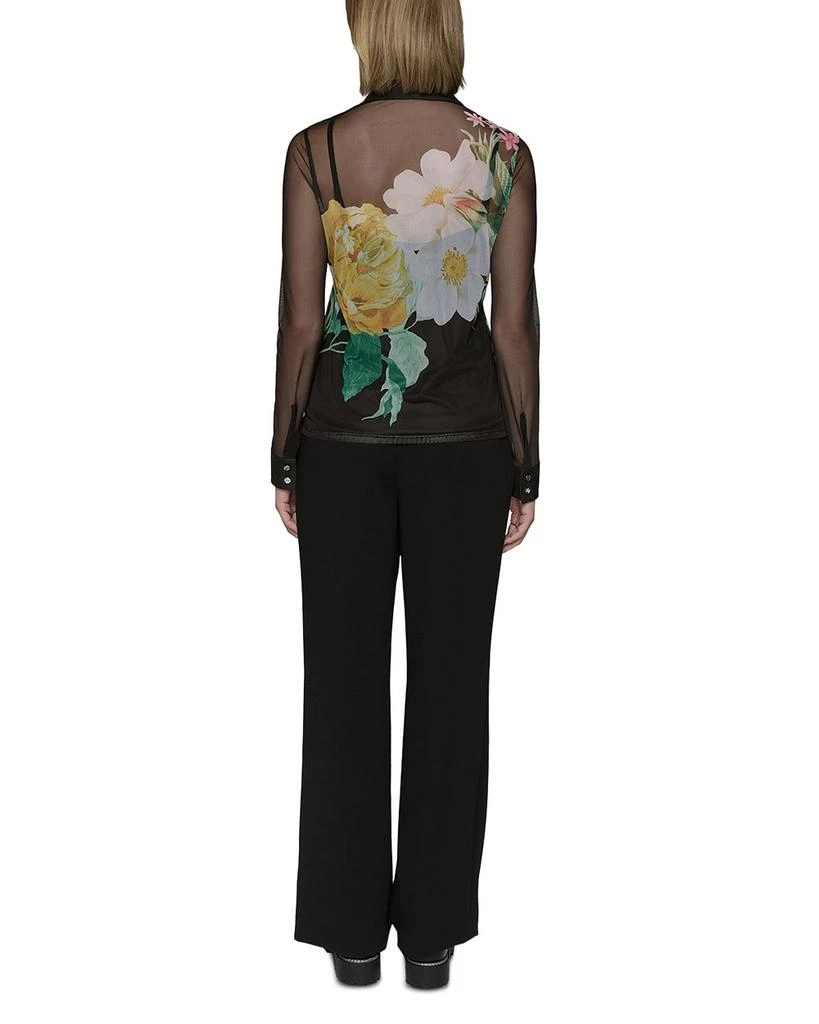 Karl Lagerfeld Paris Floral Print Mesh Shirt 2