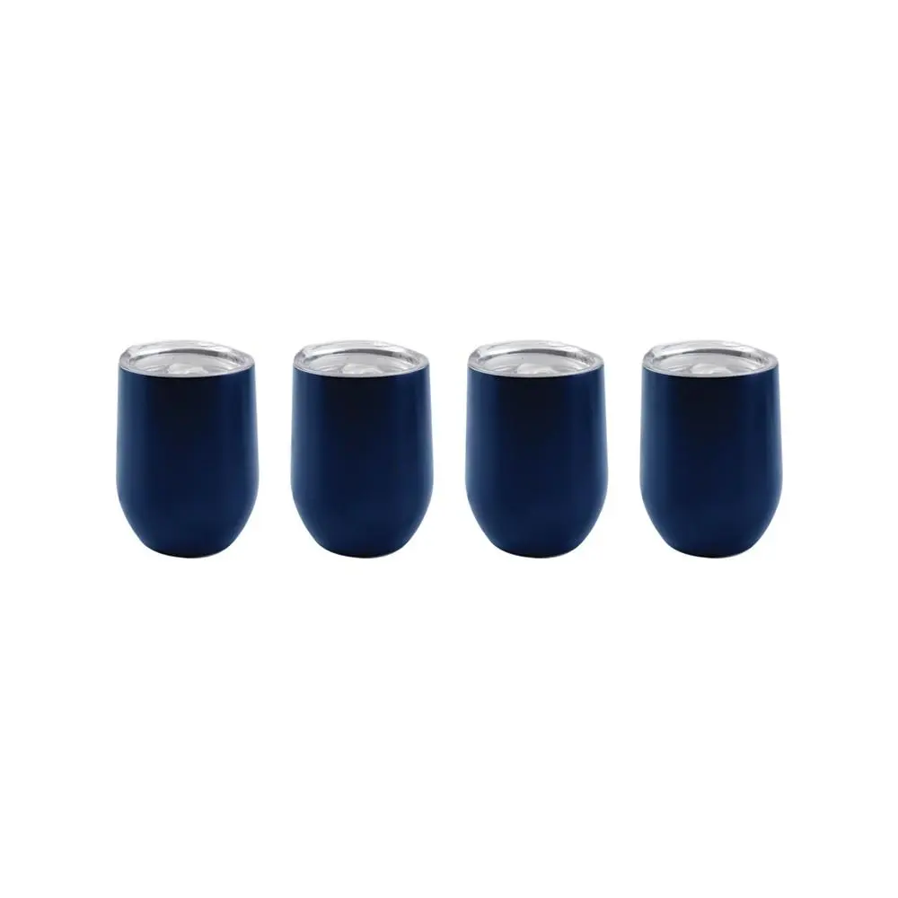 Cambridge 12 Oz Insulated Navy Wine Tumblers, Set of 4