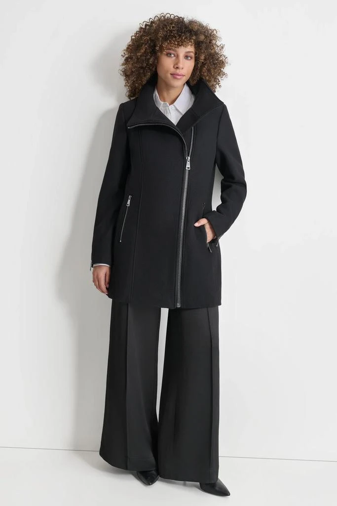 DKNY WOOL COAT WITH ZIPPER DETAIL 1