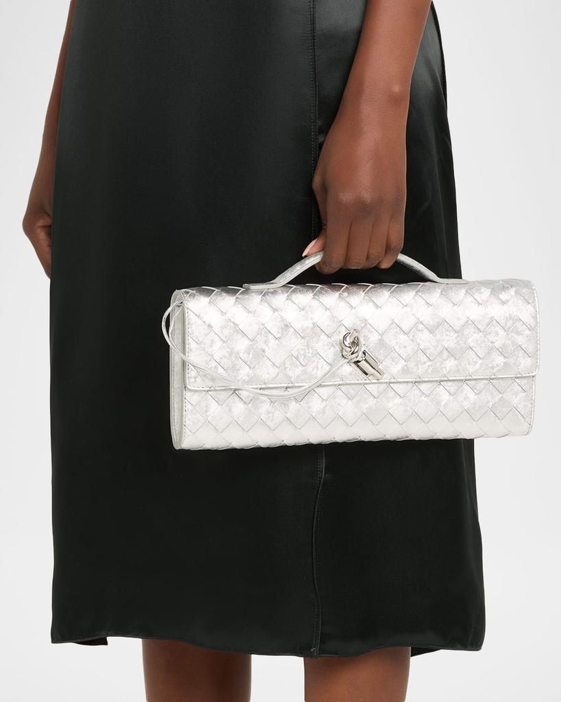 Bottega Veneta Andiamo Laminated Leather Clutch Bag