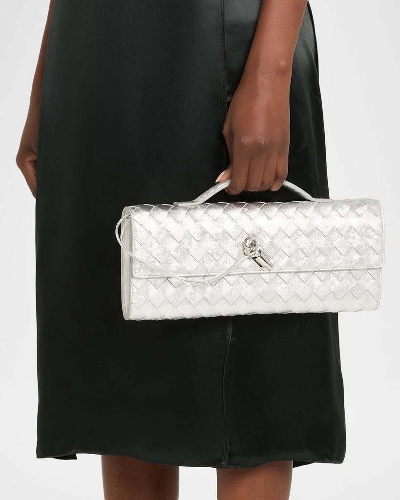 Bottega Veneta Andiamo Laminated Leather Clutch Bag 2
