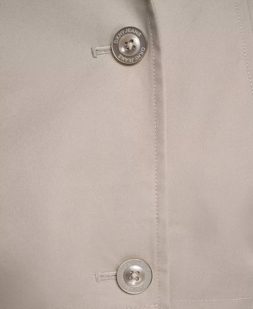 DKNY Women
s Short Single Breasted Dolman Sleeve Military Trench Jacket 6
