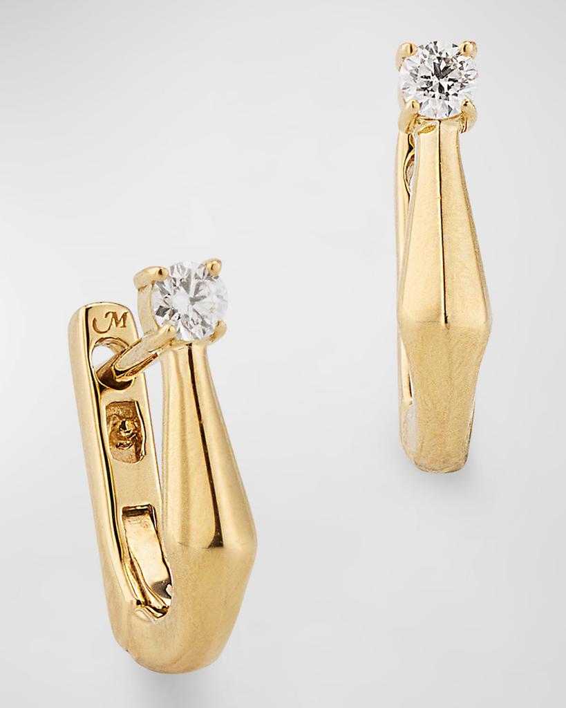 Monica Rich Kosann 18K Yellow Gold Points North Diamond Hoop Earrings