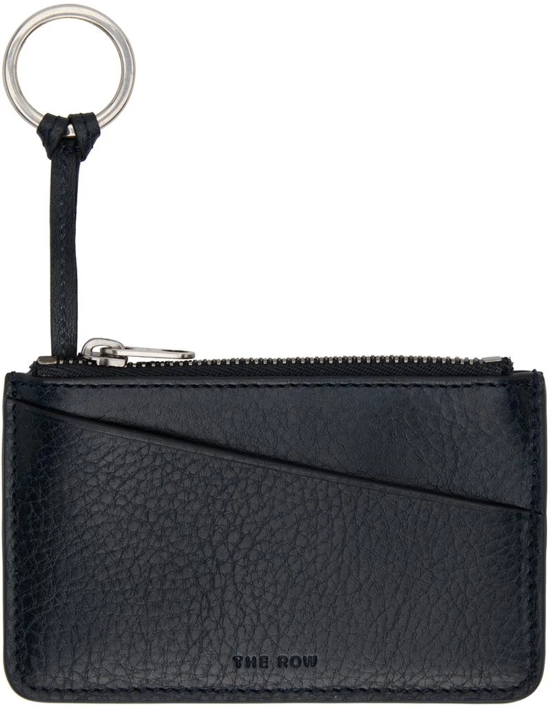 The Row Navy Zipped Keychain Wallet 1