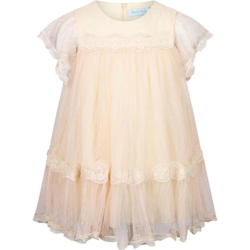 Abel & Lula Tulle and lace breezy dress with bloomer in salmon 2