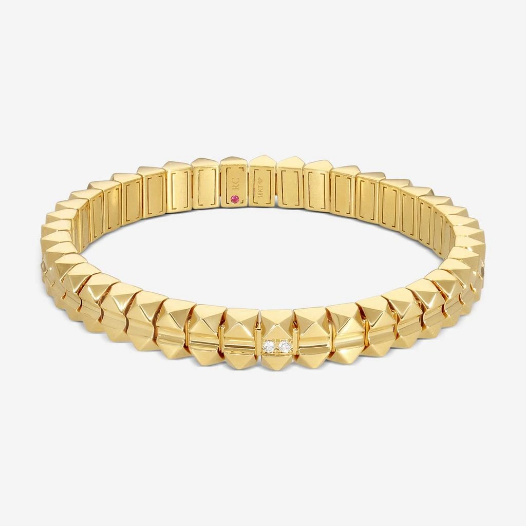 Roberto Coin Roberto Coin Obelisco 18K Yellow Gold Diamond Accents Flexible Bangle Bracelet 8883017AYLBX 1