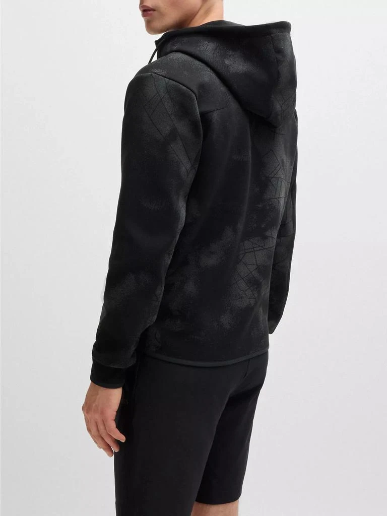 Hugo Boss Zip-Up Hoodie with Decorative Reflective Artwork 4