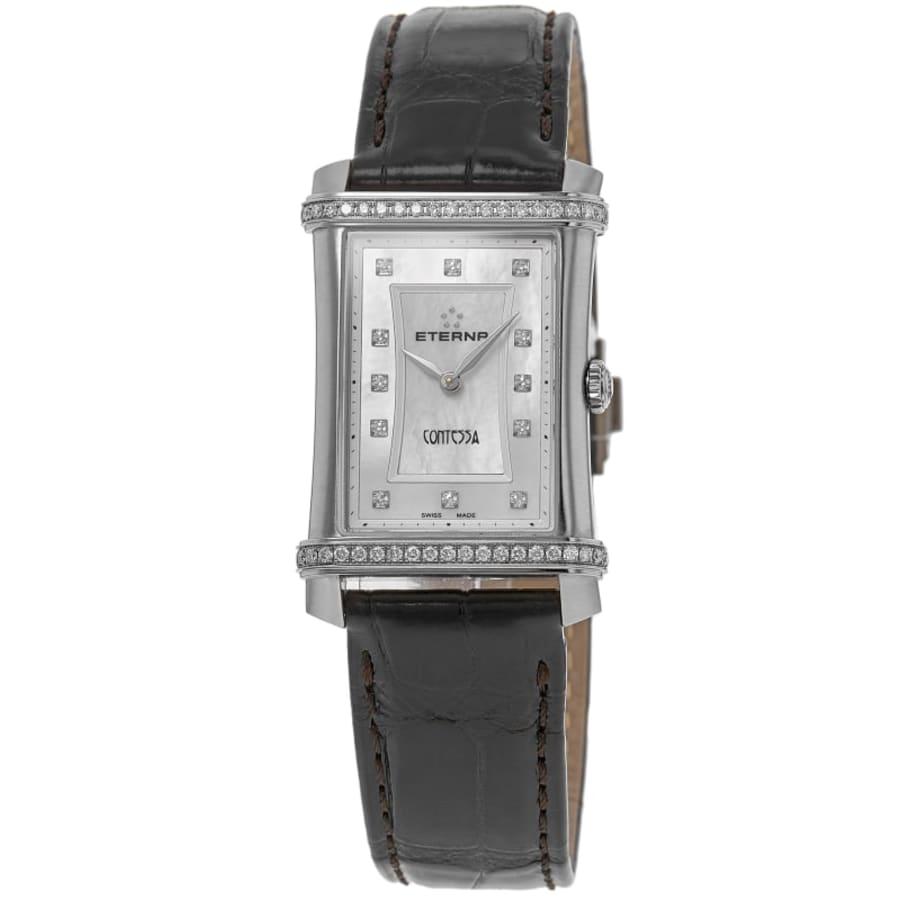 Eterna Contessa Mother of Pearl Dial Diamond Bezel Leather Strap Women's Watch 2410.48.67.1199
