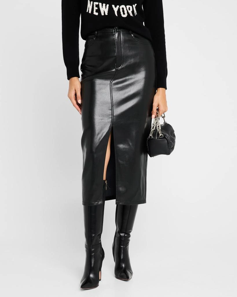 Cinq a Sept Tana Faux-Leather Skirt 4