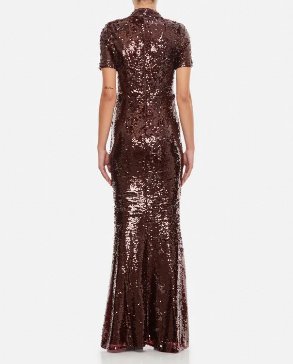 Self-Portrait Brown Sequin Maxi Dress 3