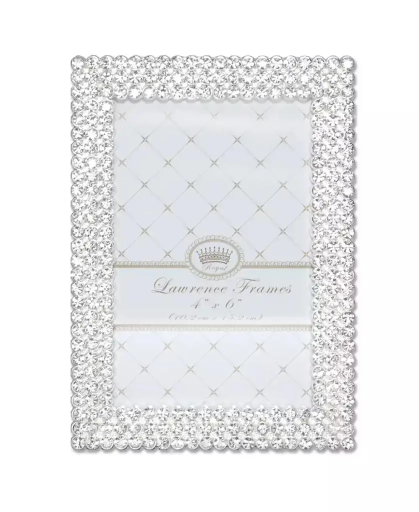 Lawrence Frames Juliet Silver Metal Frame with Crystals - 4" x 6"