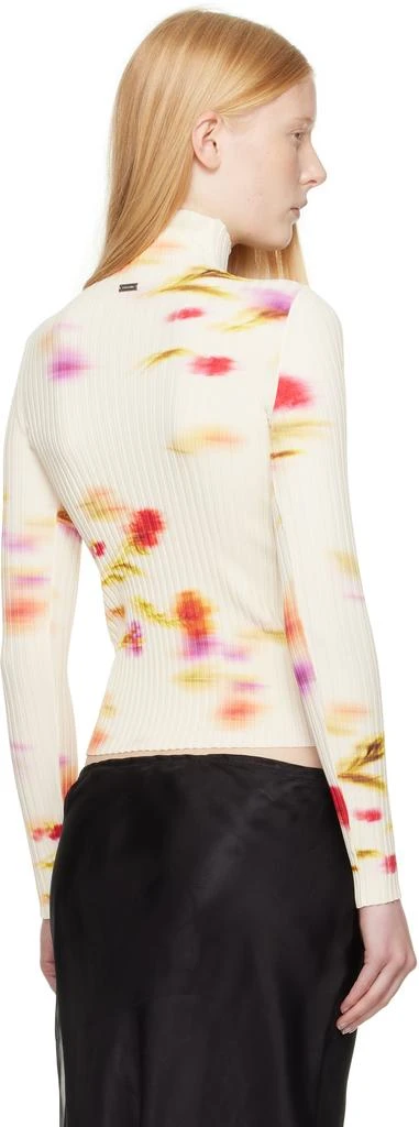 Salvatore Ferragamo Off-White Blossom Print Turtleneck 3