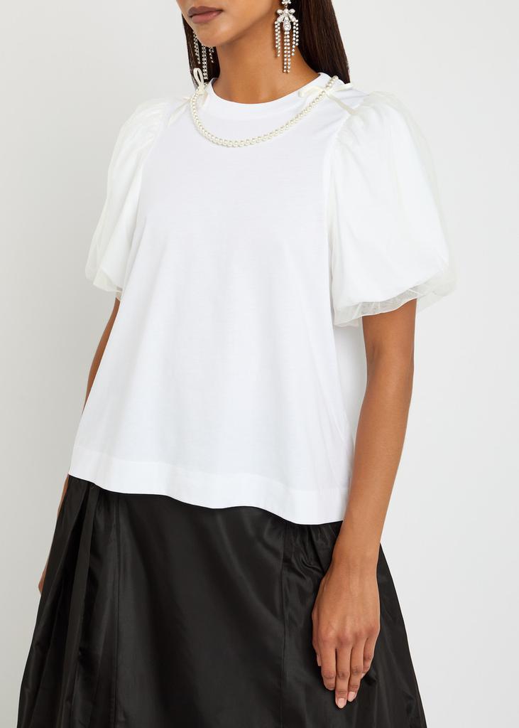 Simone Rocha Tulle Overlay Puff Sleeve cotton T-shirt