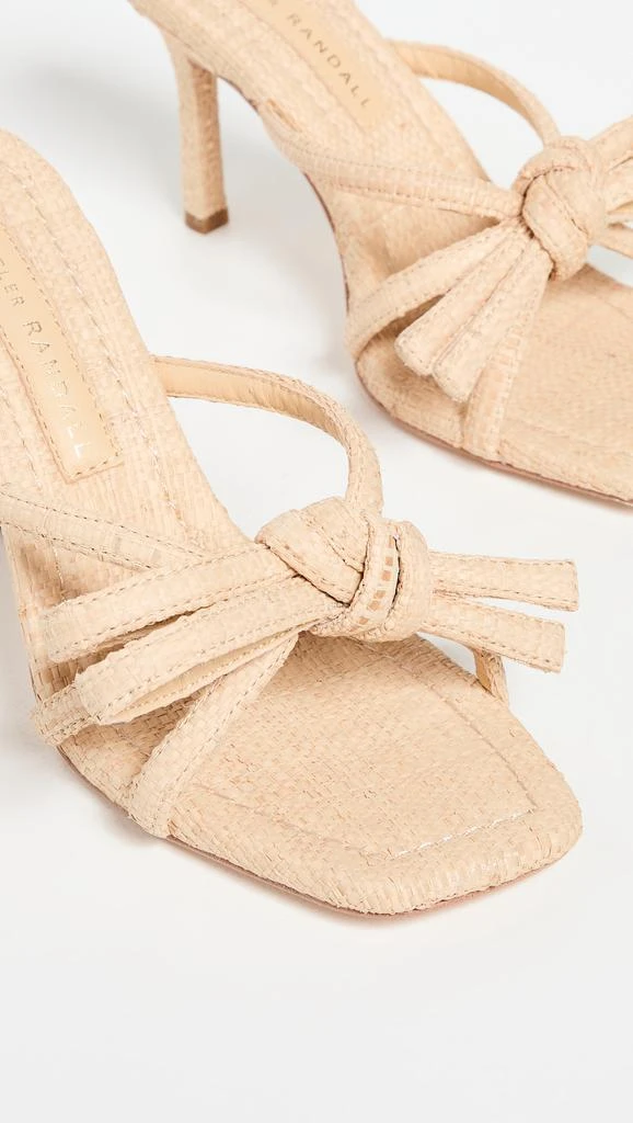 Loeffler Randall Margi Raffia Bow Heeled Sandals 5