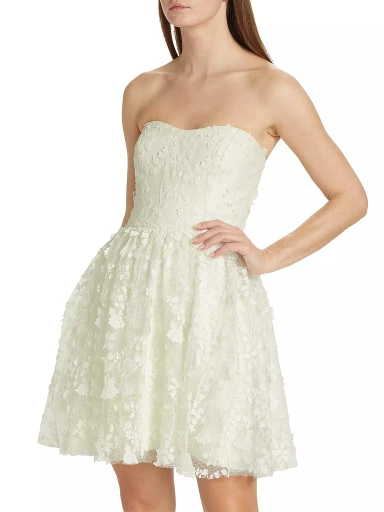 Monique Lhuillier Strapless Embroidered Tulle Minidress 4