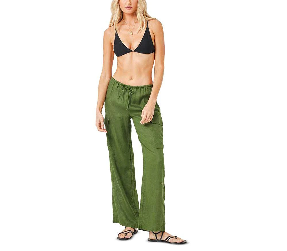 L*Space L*Sundown Cargo Linen Swim Cover-Up Pants 2