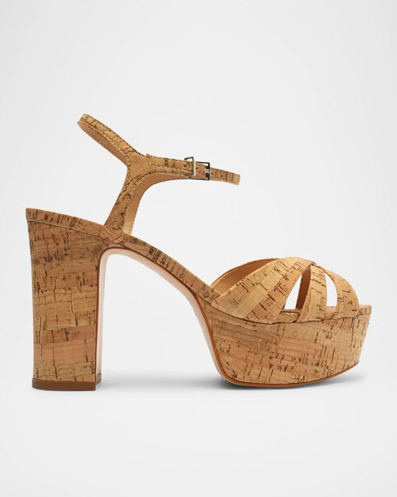 Schutz Keefa Cork Ankle-Strap Platform Sandals 1