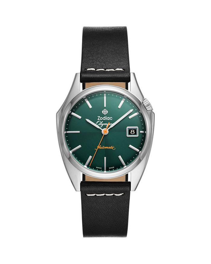 ZODIAC Dress Olympos Automatic Leather Watch, 37mm