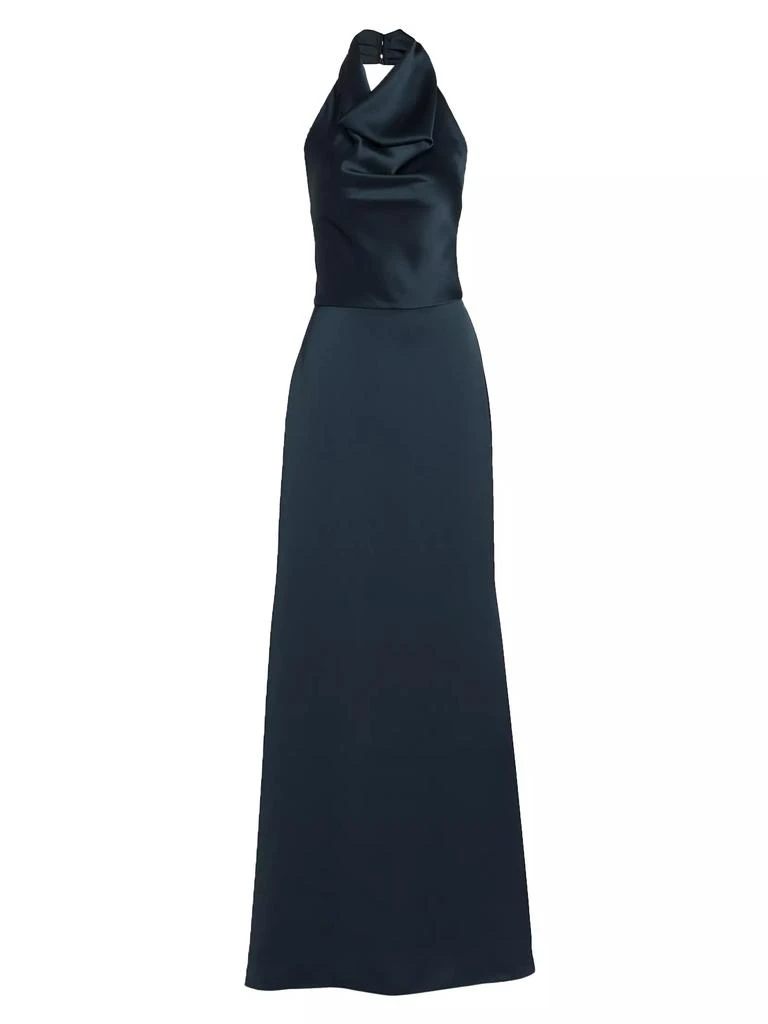 Amsale Satin Halter Gown 1