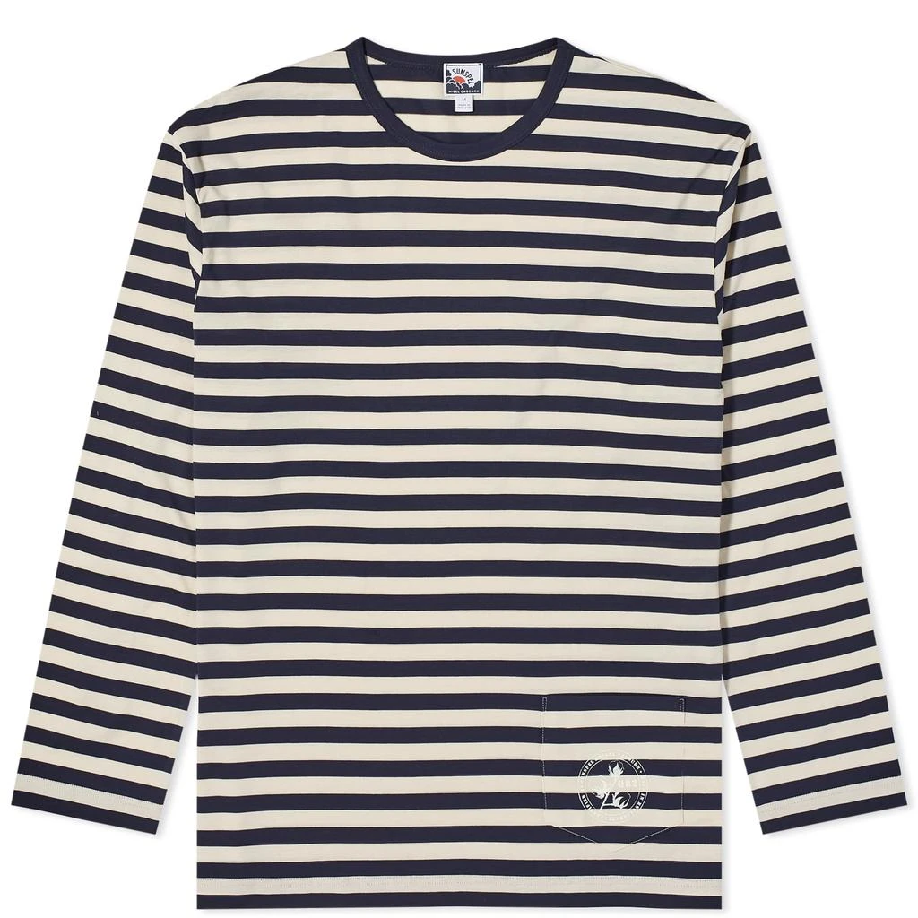 Sunspel Sunspel x Nigel Cabourn Long Sleeve Stripe Pocket T-Shirt 1