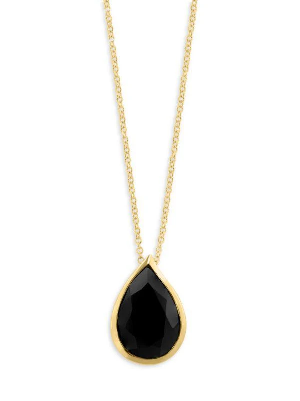Effy 14K Yellow Gold & Onyx Pendant Necklace 1