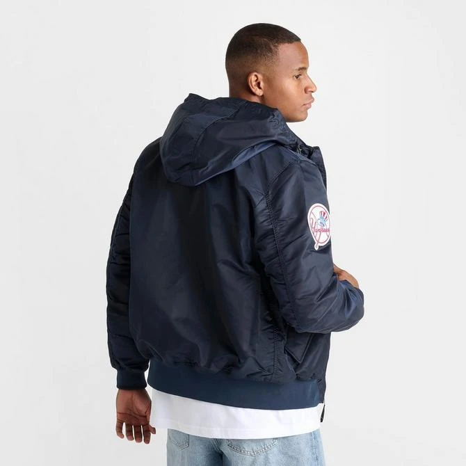 New Era Men's New Era x Alpha Industries New York Yankees MLB Hooded Bomber Jacket 4