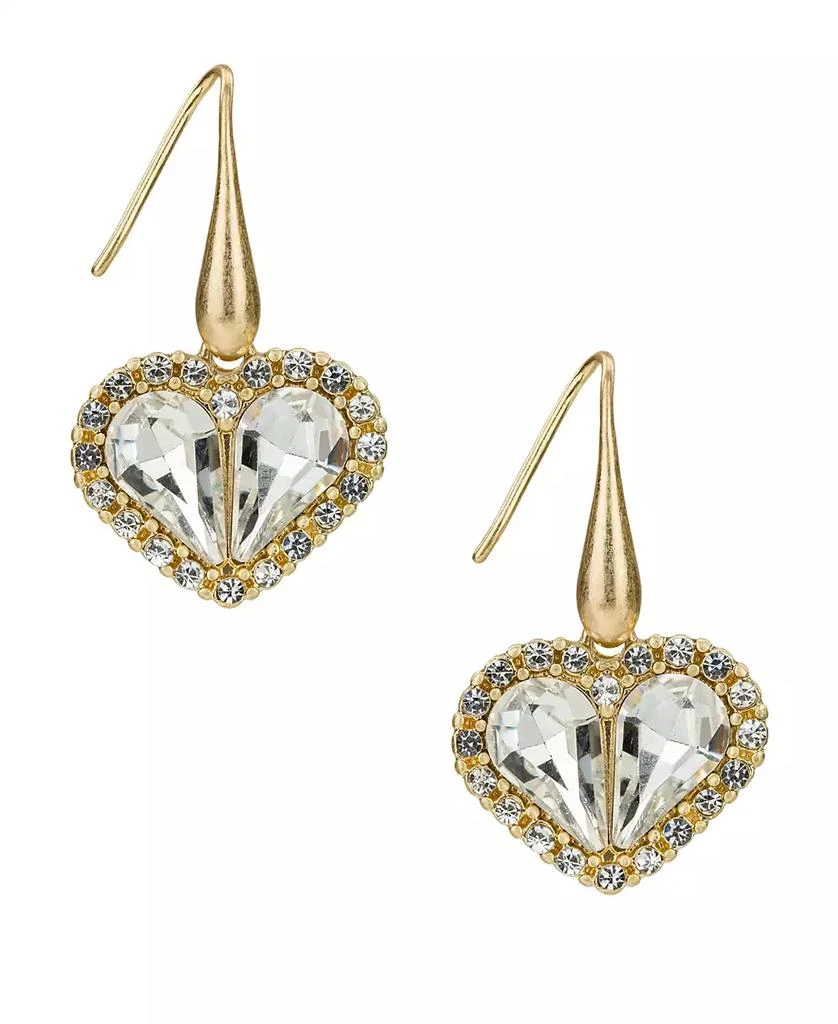 Patricia Nash Lovely Sparkle Collection Pave Heart Drop Earrings