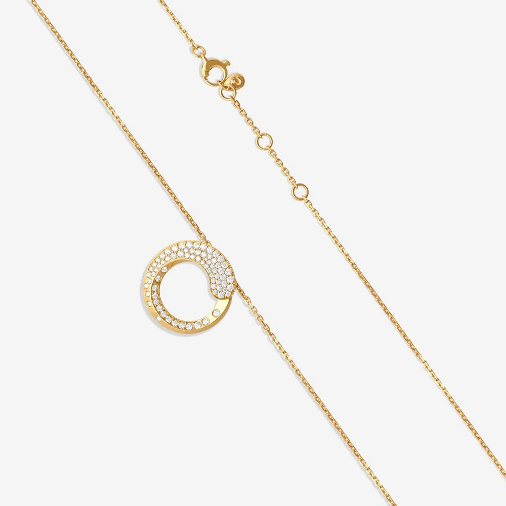 Crivelli Crivelli 18K Yellow Gold Diamond Circle Pendant Necklace P0008E 4