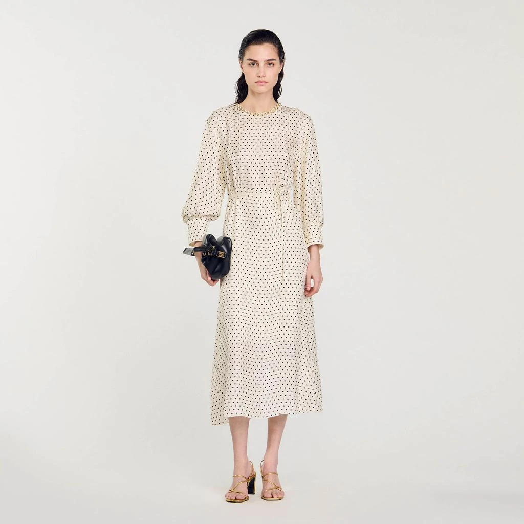 Sandro Polka Dot Dress with Jeweled Collar 1