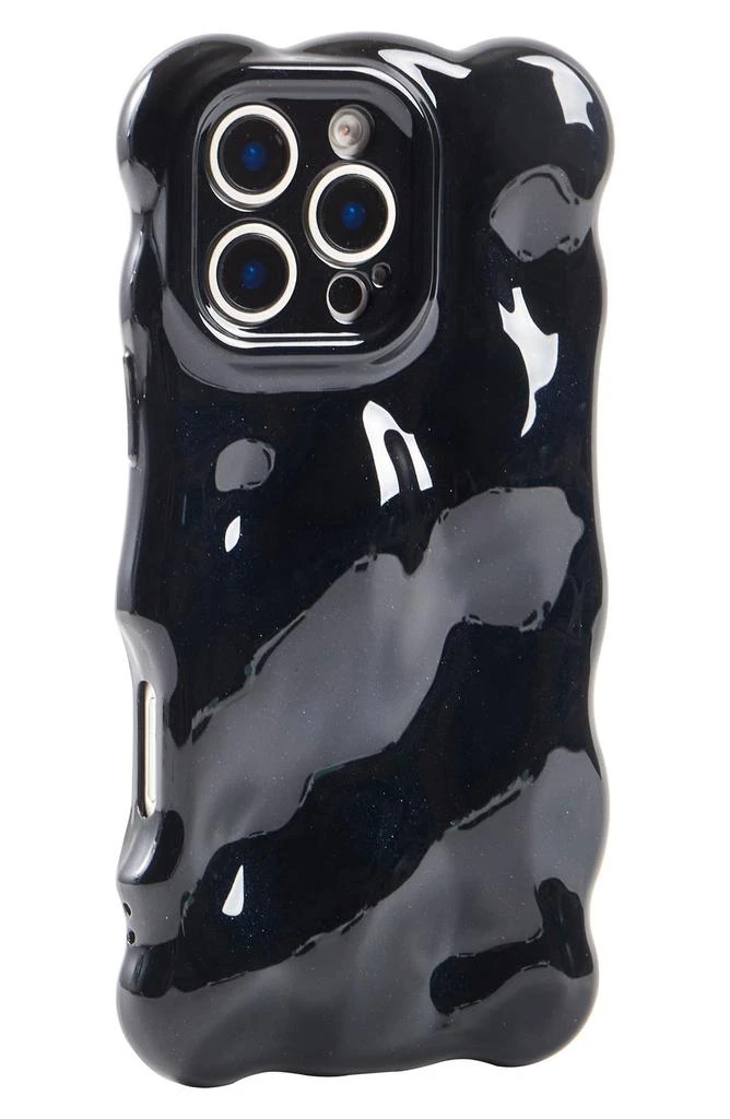 Auramma Glossy Black Bubbles iPhone 16 Pro Max Case 4