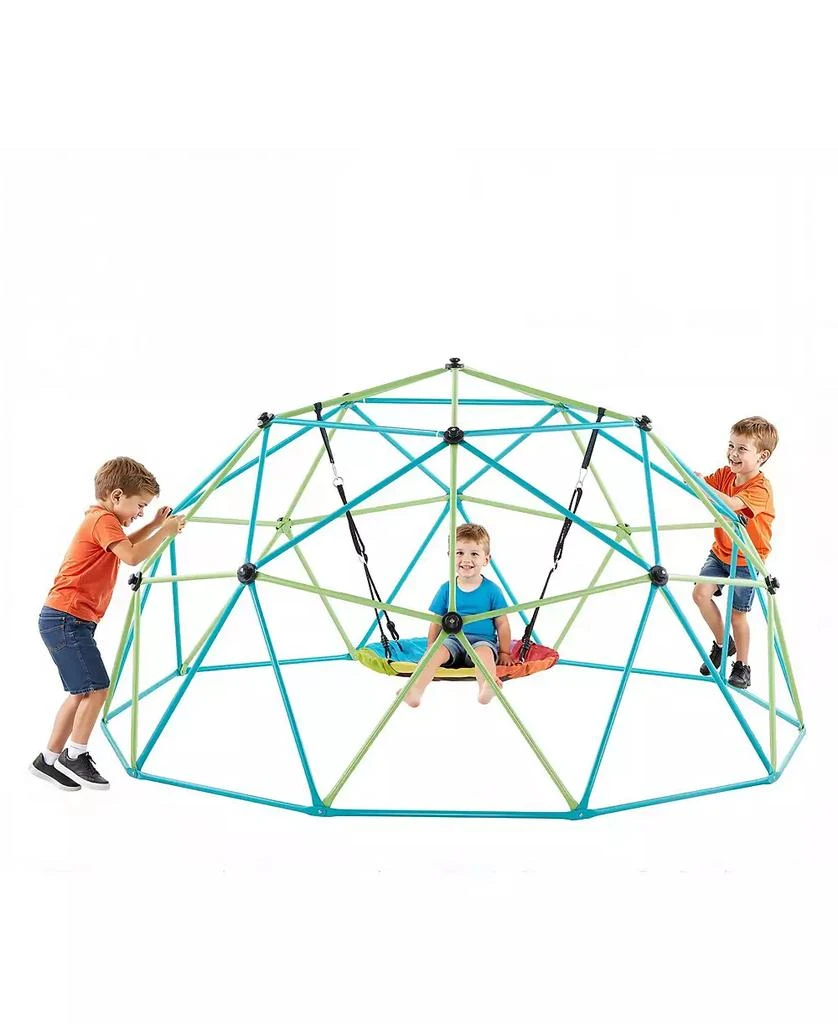 SUGIFT 10FT Kids Climbing Dome 1000 LB Capacity with Saucer Swing 5