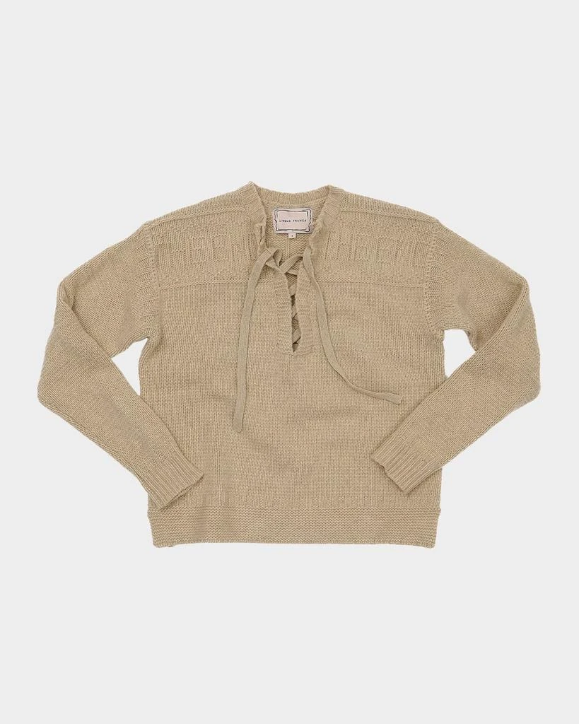 Lingua Franca The End Lace-Up Guernsey Pullover 1