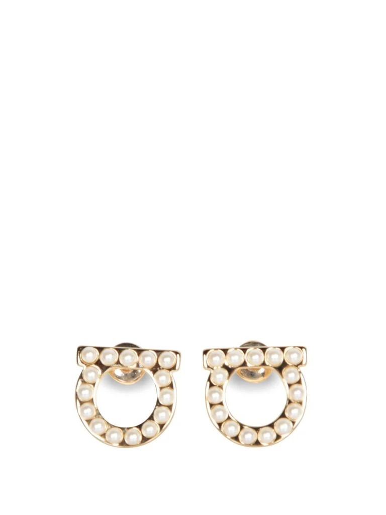 Salvatore Ferragamo Gold Pearl Stud Earrings 1