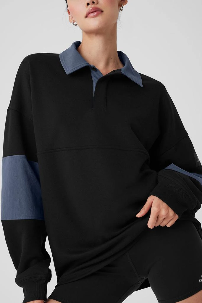 Alo Mixmatch Rugby Sweatshirt - Black/Bluestone 5