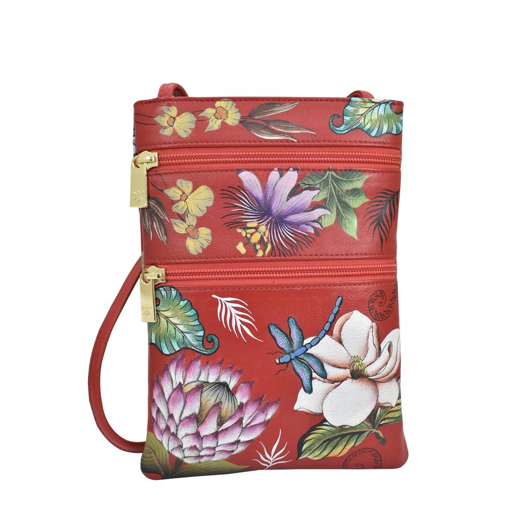 Anuschka Handbags Mini Double Zip Travel Crossbody 448