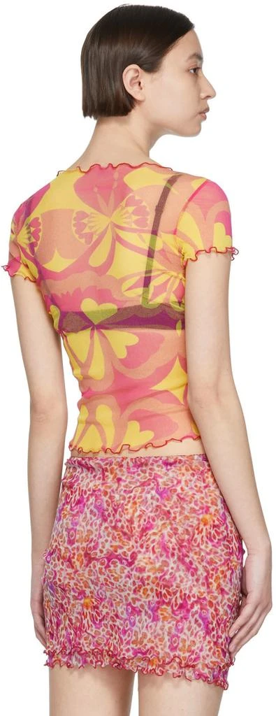 PRISCAVera SSENSE Exclusive Pink Nylon T-Shirt 3