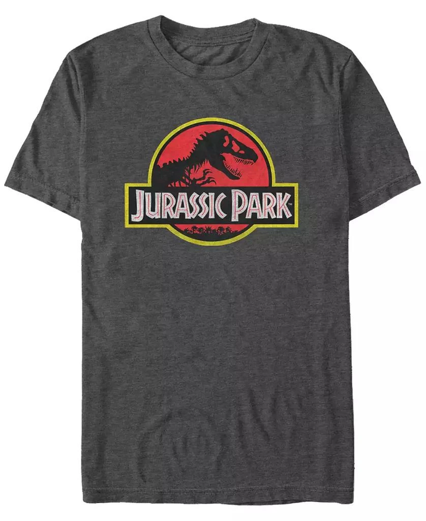 Jurassic Park Jurassic Park Men's Classic Distressed Logo Short Sleeve T-Shirt 1