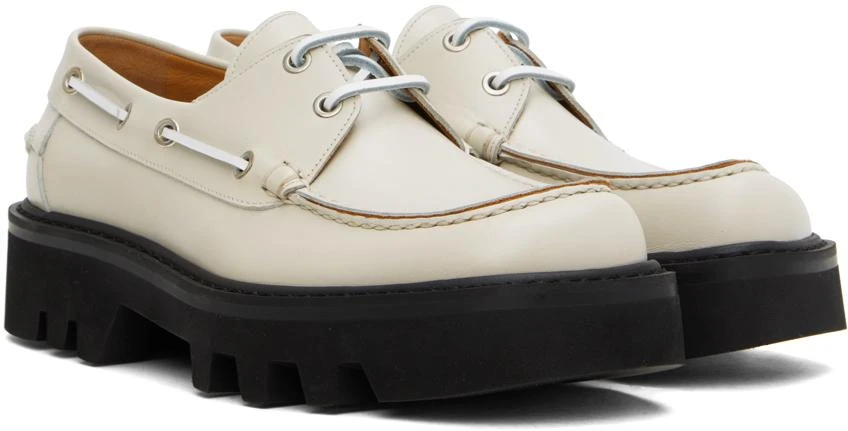 Dries Van Noten Gray Leather Boat Shoes 4