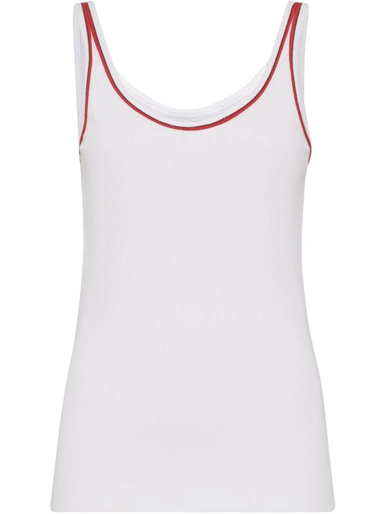Brunello Cucinelli COTTON TOP WITH SHINY PIPING 1