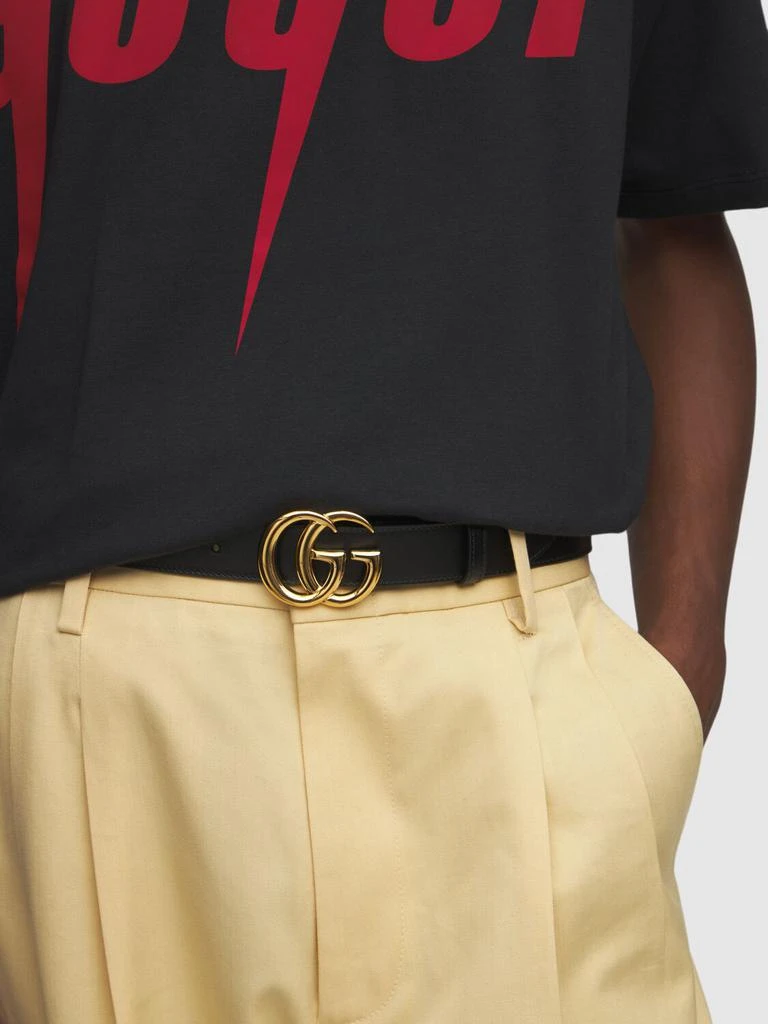 GUCCI 3cm Gg Leather Belt Black 80 - Belts - BeyondStyle