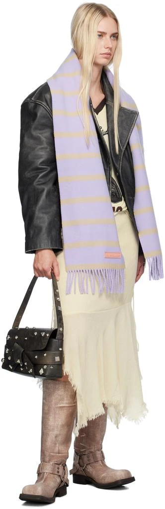 Acne Studios Purple Wool Narrow Scarf 3