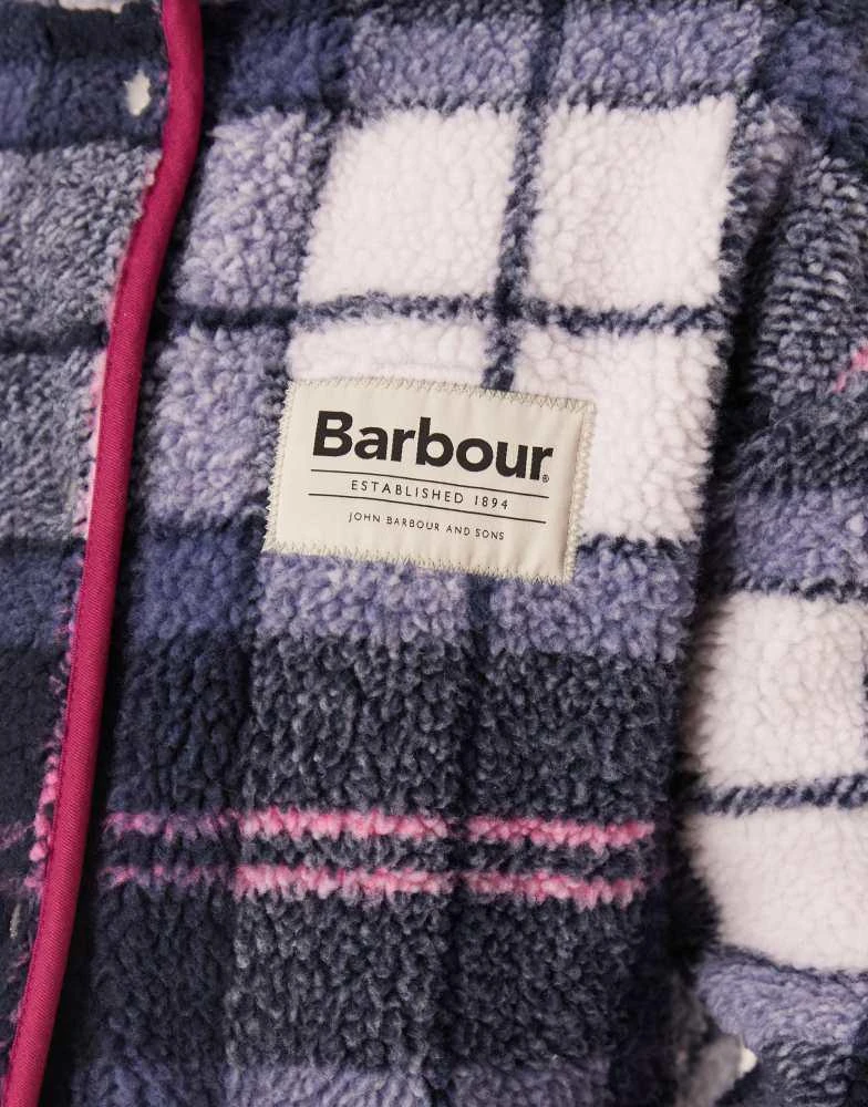Barbour Barbour X ASOS exclusive tartan print fleece in pink/navy 4