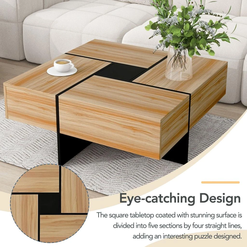 Streamdale Furniture Streamdale Modern Coffee Table with Hidden Storage
Sliding Top 5