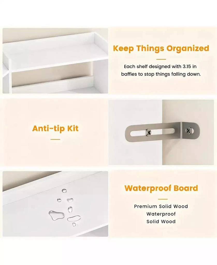 YIGII L Shaped Corner Bookshelf 6 Tiers Storage Display Rack 5