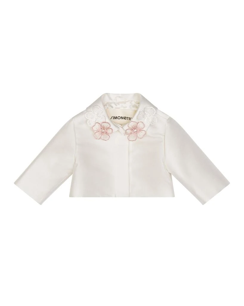 SIMONETTA Simonetta Flower-Embellished Long Sleeved Jacket