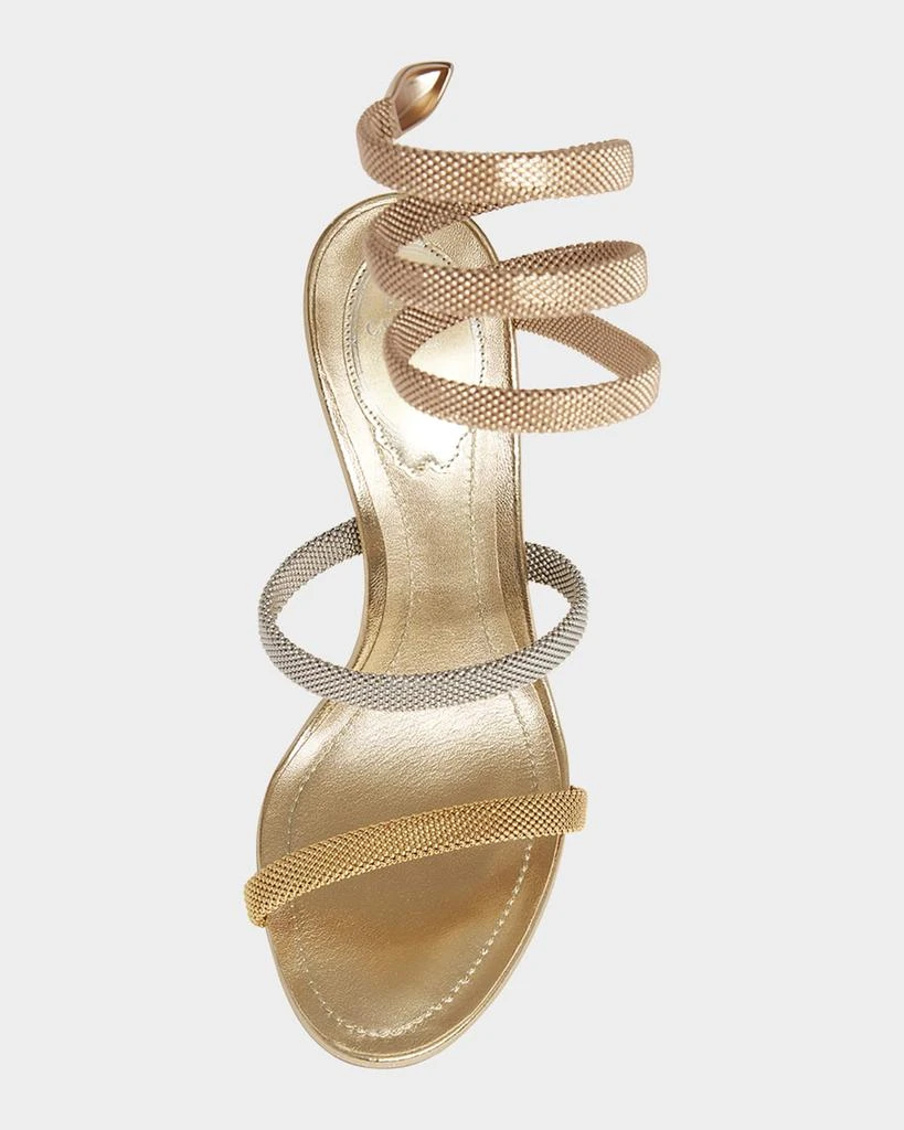 Rene Caovilla Cleo Gold-Filled Brass Snake-Wrap Sandals 3