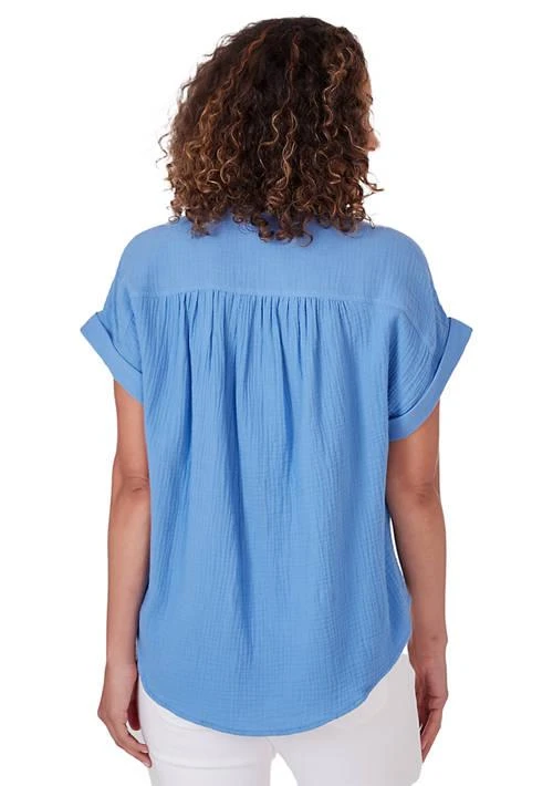 Ruby Rd Rd Womens Cotton Gauze Top With Tie 2